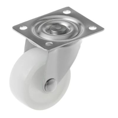 Колесо мебельное D-50мм на площадке поворотное белое 50-3