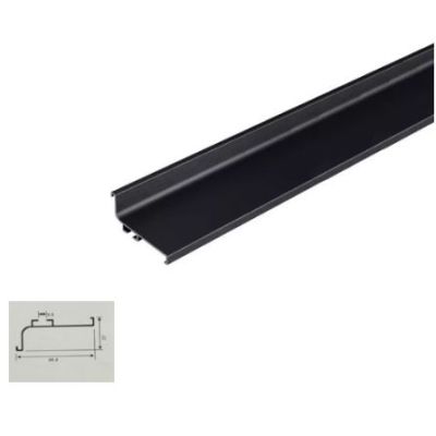 WZC Мебельная Нижняя накладная ручка-профиль черная 3000мм