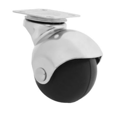 Колесо мебельное D-50мм на площадке ШАР черное  HD