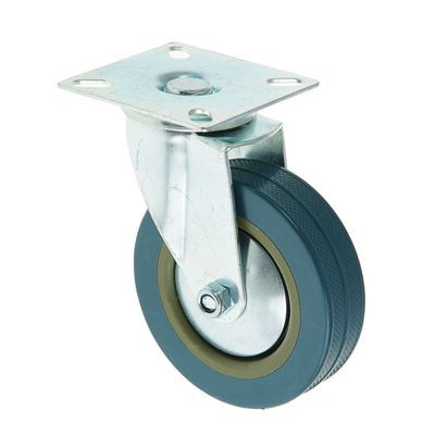 Колесо мебельное на площадке серое без тормоза HD пластиковое