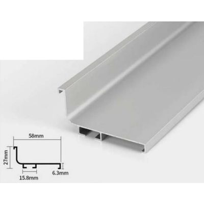 WZC Мебельная Нижняя накладная ручка-профиль белая 3000мм